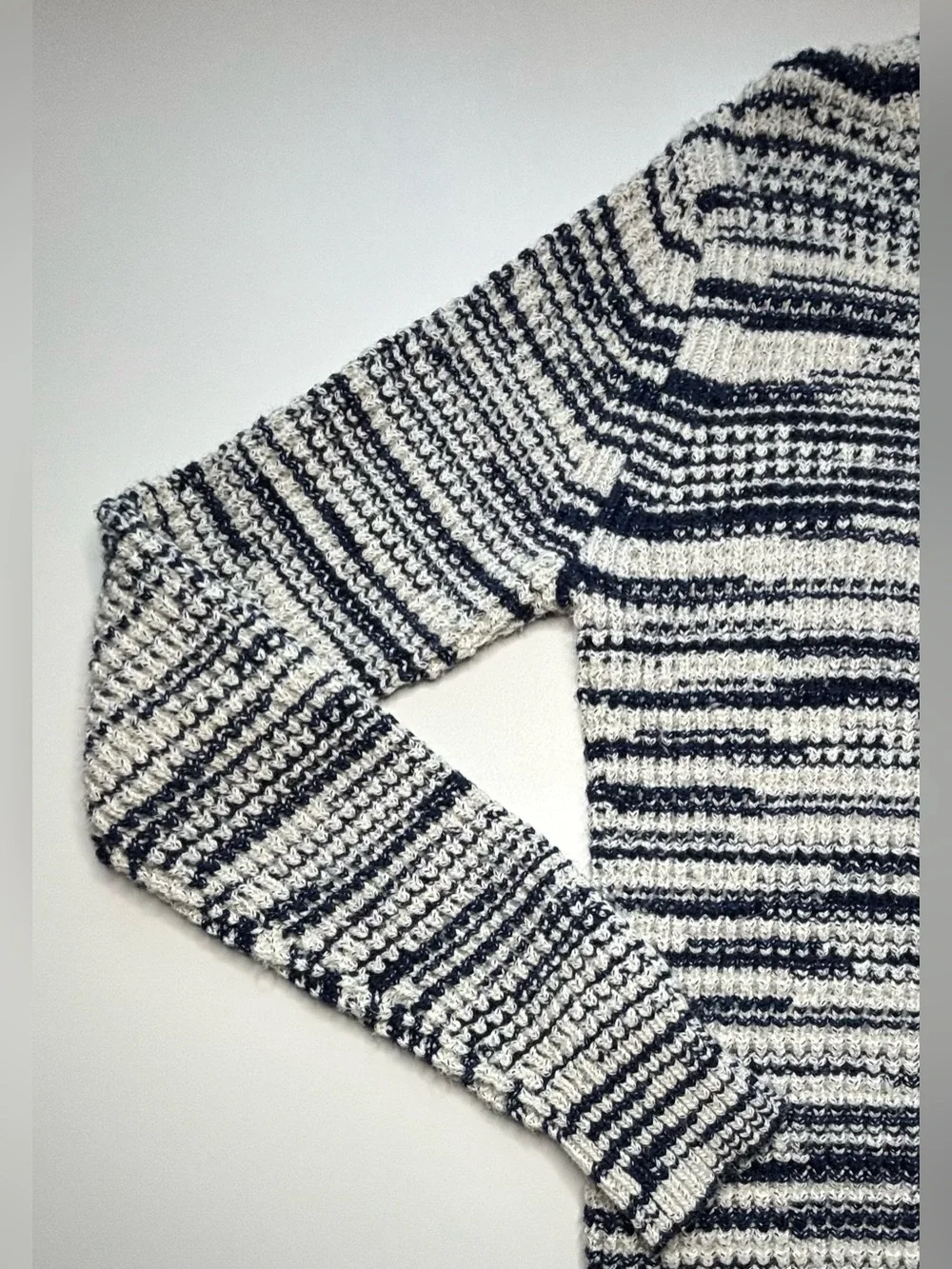 See by Chloé Button Shoulder Knit Sweater Navy Cream Space Dye Medium